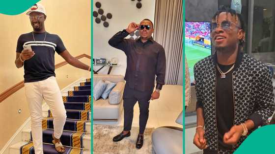 Chukwueze, Nollywood's Aki, Jowizazaa storm billionaire’s mansion to see newborn, video
