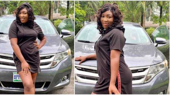 E choke: Actress Stephanie Ekwu shares photos of her brand new ride, colleagues celebrate with her
