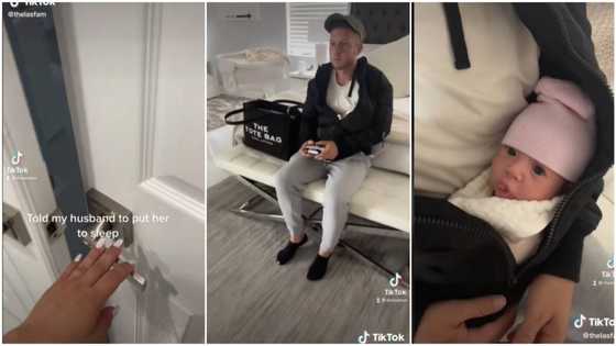 "She's not here": Funny moment father hid his baby from wife using his sweater, video stirs reactions