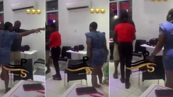 Drama as Wife Bumps Into Husband Chilling With Side Chick at Eatery, Attacks Them in Video