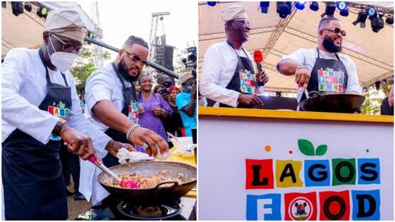 Make salt no go pass am o: Reactions as video shows Governor Sanwo-Olu, Whitemoney cooking at Lagos Food Festival