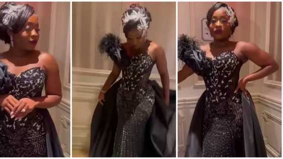 Wedding fashion: Video of beautiful bride rocking N1.4m black dress for her day goes viral