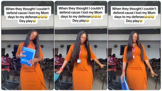 "You are Strong": Lady who lost her mother few days to her graduation defense, defies odds & passes
