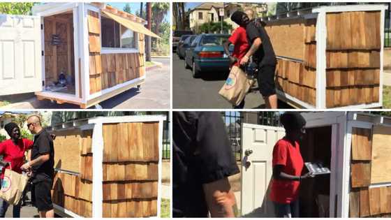 Kind man builds fine tiny house that moves on wheels for homeless 60-year-old woman, gifts her in video