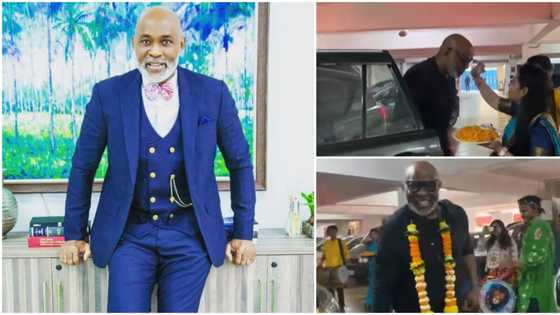 "Namaste uncle": Actor RMD receives royal-like welcome in India, pretty ladies decorate him, video drops