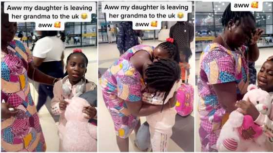 "I literally cried": Video of kid crying at airport as she refuses to leave her granny for the UK melts hearts