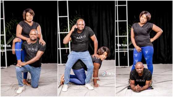 "Acting like father Bernard": Crazy birthday photoshoot of lady and her husband stirs massive reactions