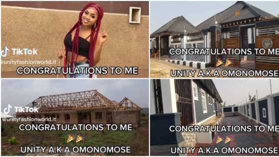 "Dream come true for me": Young Nigerian lady constructs posh house for herself, interlocks it in cute video