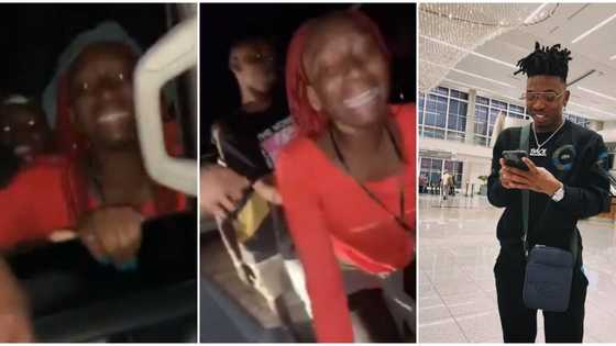 Mayorkun invites female fan into his car after she broke into tears upon meeting him (video)