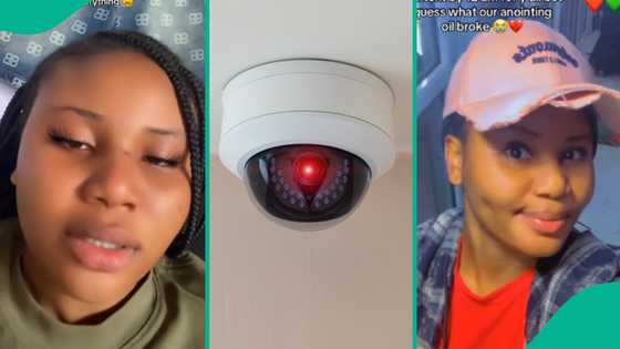 Nigerian lady shares CCTV footage of her boyfriend giving her food for her at work