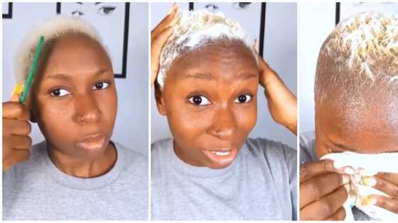 "Very wrong move": Lady left dumbstruck as she loses hair after using relaxer on dyed hair