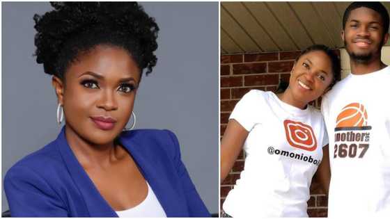 Omoni Oboli's 1st son who is taller than her clocks 18, actress shares cute photo with him