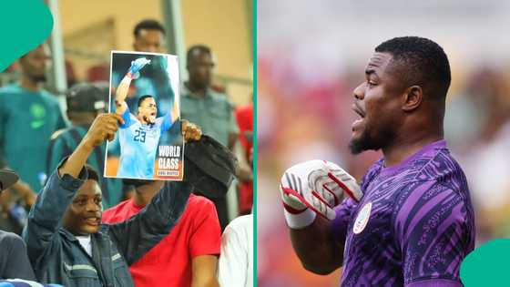 Video shows what Stanley Nwabali did after Super Eagles 1-1 draw against South Africa