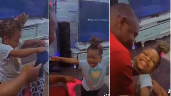 "Such a sweet child": Appreciative little girl screams, hugs father who gifted her a dress in video