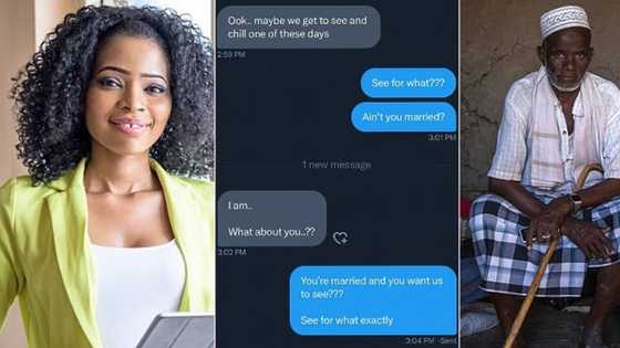 "Keep it private": Nigerians bash lady for exposing chat with married man, WhatsApp chat trends