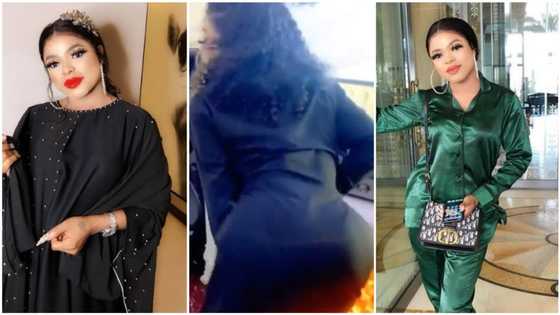Bobrisky returns to Nigeria, shows off his new 'ikebe' as he dances in video