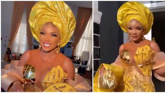 RHOL star, actress Iyabo Ojo, is a beautiful sunflower in stunning asoebi ensemble