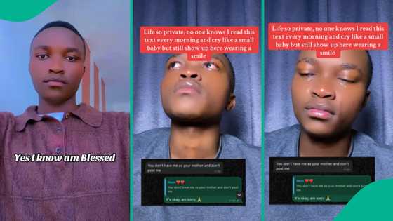 Man breaks down in tears, displays heartbreaking message his mum sent him: "No one knows"