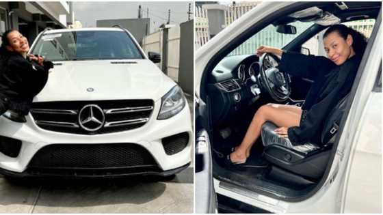 Saga, Tega, other BBNaija stars congratulate Nini as she finally acquires brand new Benz, shares photos