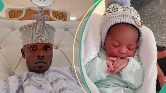 Congratulations rain as Oba Solomon Agbaye and wife welcome newborn baby