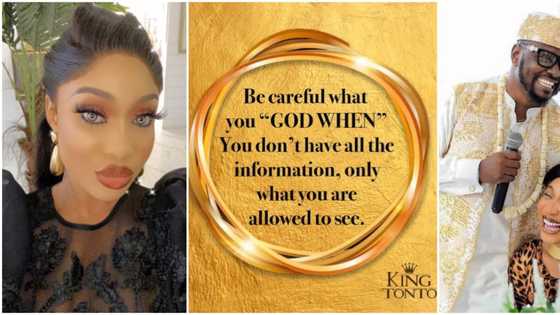 Be careful what you ‘God when’ to: Tonto Dikeh says after messy breakup with Prince Kpokpogri