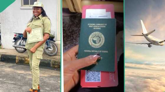 "From NYSC to UK": Lady travels abroad immediately after one-year service, posts video of her journey
