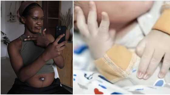His name is Jayden Mensah: Skit maker Maraji welcomes first child, teases fans with photos of baby's hands