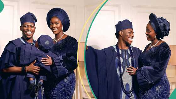 Gospel singer Moses Bliss and wife dedicate their son in church, share lovely videos and pictures