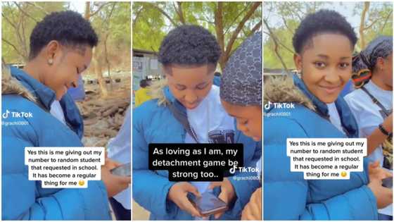 "You're cute": Lady with jaw-dropping beauty gives out her number, smiles graciously in trending video