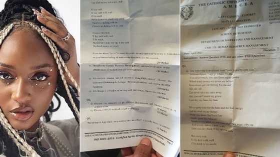 "This lecturer dey drink Ogogoro": Ayra Starr's name spotted as student exposes photos of exam question paper