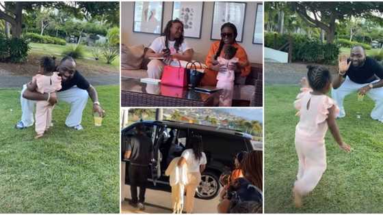 Detty December: Davido, Chioma and other Adeleke family members fly out for Xmas, singer plays with his niece