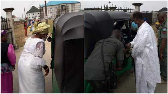 This former deputy governor and his wife board keke instead of big car, their act generates massive reactions from Nigerians (photos)