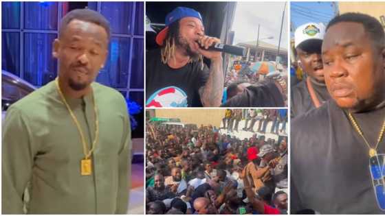 Jubilation as massive crowd welcomes Zubby Michael and Cubana Chiefpriest in Alaba International Market