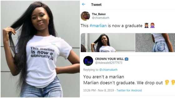 Lady called out for graduating from the university despite claiming to be a Marlian