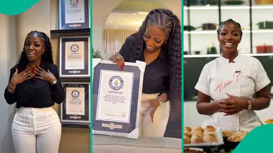 Nigerian chef Hilda Baci emotional as she receives 3rd Guinness World Record plaque, fans react
