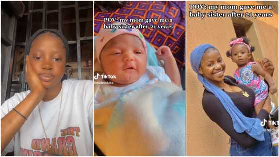 21-year-old Nigerian lady celebrates as mother gives birth to her sibling, lovely video stirs reactions