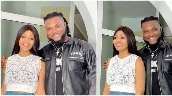 Mixed reactions trail Regina Daniels' beautiful photos with singer Teni's music producer