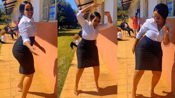 "I want to be your student": Lady with perfect shape dances inside school compound, video emerges on TikTok