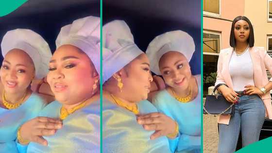 Video of Regina Daniels, her mum Rita in Cele Church garment trends: "Una dey do gold competition?"