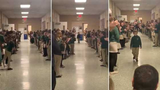 Amazing moment class gives boy standing ovation after beating cancer