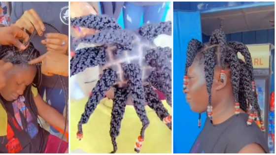 Lady turns her braids to spikey style in trending video, internet users react: "It’s giving Joker"