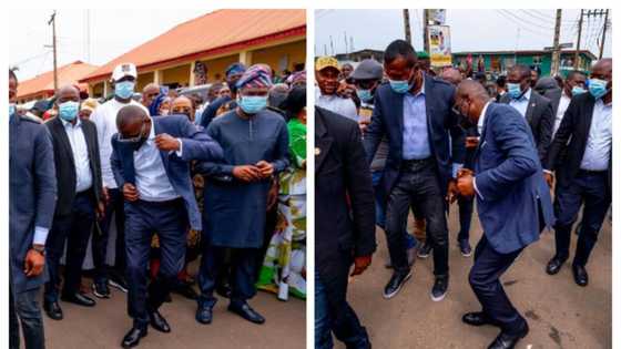 Photos emerge as Nigerian governor wows citizens with stunning dance moves