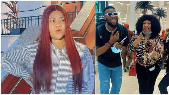 Actress Nkechi Blessing shares why her mum won't go to Dubai as she jets out with personal photographer, sister (photos)