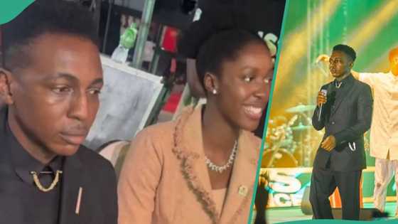 "Make bloggers stain him white": Fans hail Frank Edwards' expression as he sits beside Marie Bliss