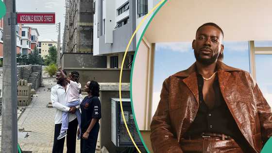 Adekunle Gold celebrates with Simi and daughter after a street is named in his honour