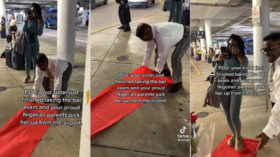 Father gives daughter a grand welcome as she lands in airport after her bar exams