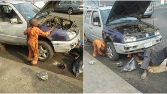 6-year-old mechanic boy causes massive stir online as photos of him working on car go viral; this is where the boy works