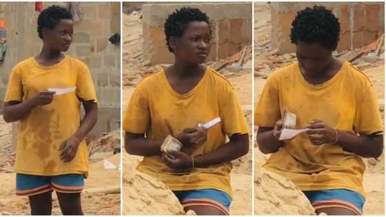 "It hurt so much": Beautiful girl working at construction site gets cash gift, video goes viral