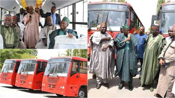Gwamna Ganduje ya kaddamar da manyan motocin sufuri guda 100 a Kano (Hotuna)