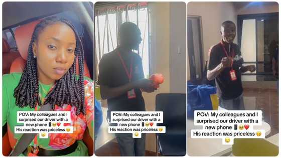 Lady and her co-workers contribute money to buy new phone for driver, he dances in video